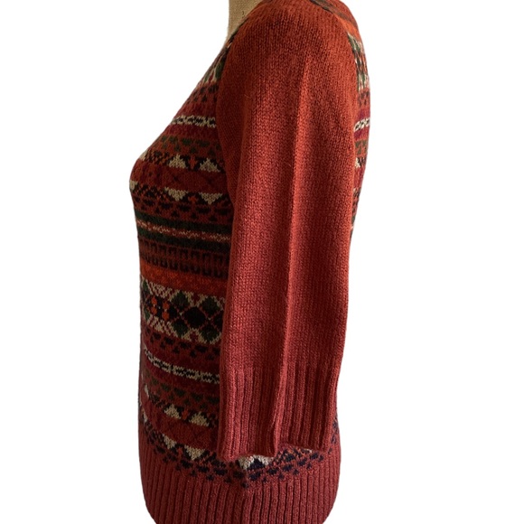kensie • 3/4 sleeve nordic sweater • small - Picture 2 of 6